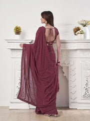 Floral Sequinned Poly Georgette Saree