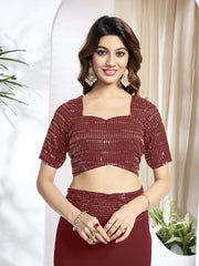Embellished Sequinned Poly Georgette Saree
