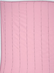 Striped Embellished Sequinned Saree