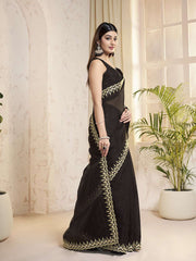Sequinned Poly Georgette Saree