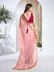 Floral Sequinned Organza Saree