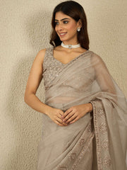Embellished Embroidered Organza Heavy Work Saree