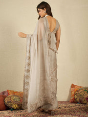 Embellished Embroidered Organza Heavy Work Saree