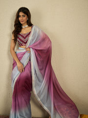 Ombre Embroidered Organza Saree