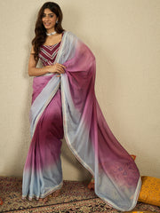 Ombre Embroidered Organza Saree