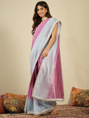 Ombre Embroidered Organza Saree