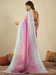 Ombre Embroidered Organza Saree