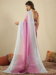Ombre Embroidered Organza Saree