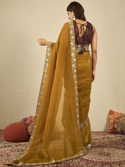 Floral Embroidered Silk Blend Saree