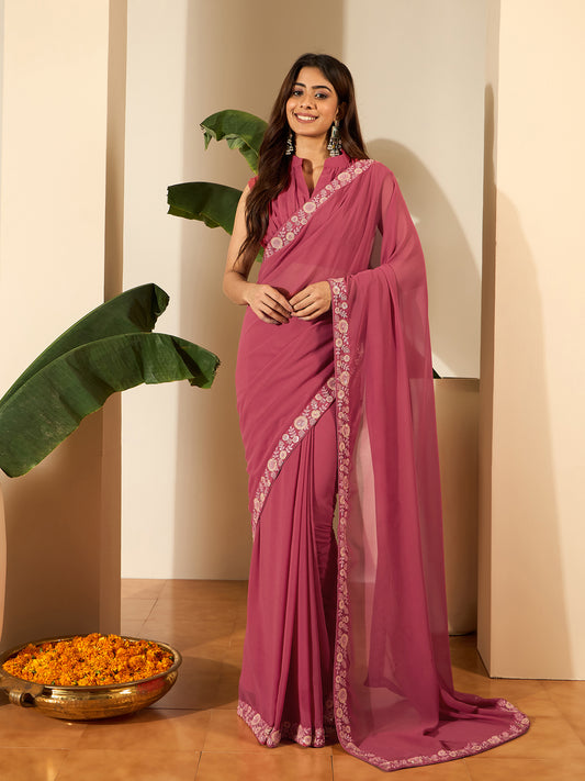 Women Floral Embroidered Saree