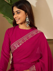 Embellished Embroidered Poly Georgette Saree