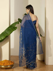 Floral Zari Organza Saree