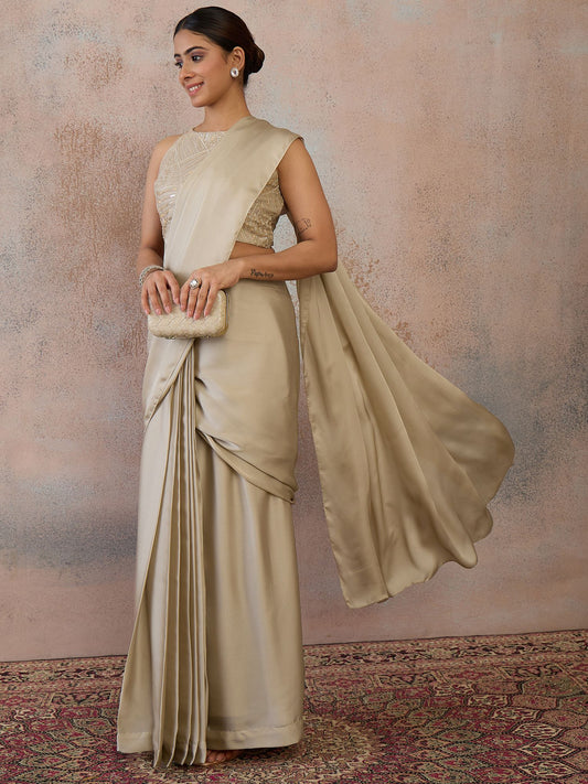 Women Ready To Wear Saree with attached Unstitched Blouse Piece