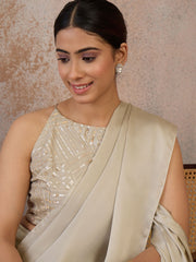 Women Ready To Wear Saree with attached Unstitched Blouse Piece