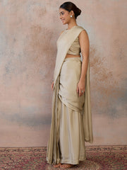 Women Ready To Wear Saree with attached Unstitched Blouse Piece