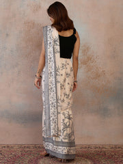 Women Floral Poly Georgette Ready to Wear Saree