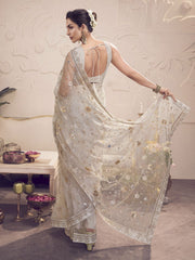 Embellished Sequinned Net Saree