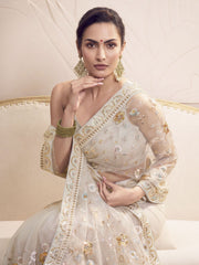 Embellished Sequinned Net Saree