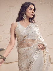Embellished Sequinned Net Saree