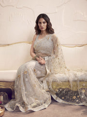 Embellished Sequinned Net Saree