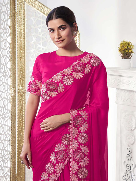 Sequinned Satin Saree