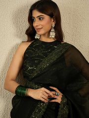 Floral Embroidered Sequinned Ready to Wear Saree