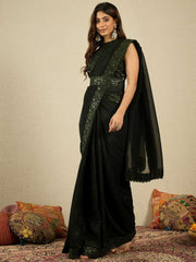 Floral Embroidered Sequinned Ready to Wear Saree