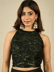 Floral Embroidered Sequinned Ready to Wear Saree