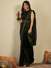 Floral Embroidered Sequinned Ready to Wear Saree