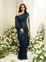 Sequinned Silk Blend Ready to Wear Saree