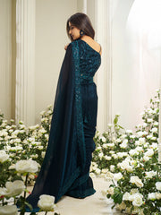 Sequinned Silk Blend Ready to Wear Saree