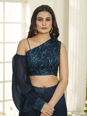 Sequinned Silk Blend Ready to Wear Saree
