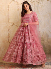Ethnic Motifs Embroidered Sequinned Anarkali Kurta With Dupatta