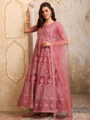 Ethnic Motifs Embroidered Sequinned Anarkali Kurta With Dupatta