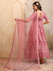 Ethnic Motifs Embroidered Sequinned Anarkali Kurta With Dupatta