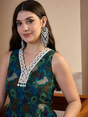 Green Printed Basic Jumpsuit