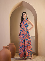 Muliticolour Printed Basic Jumpsuit