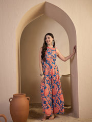 Muliticolour Printed Basic Jumpsuit