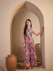 Muliticolour Printed Basic Jumpsuit