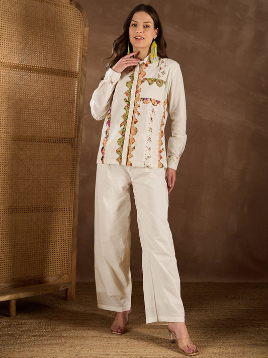 Women Cotton Applique Co-ords Set