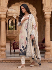 Women Floral Printed Regular Kurta with Trousers & With Dupatta
