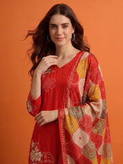 Women Ethnic Motifs Embroidered Work Pure Silk Kurta with Trousers & Dupatta