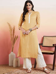 Women Ethnic Motifs Printed Regular Thread Work Pure Cotton Kurta with Palazzos