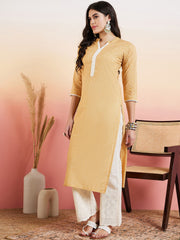 Women Ethnic Motifs Printed Regular Thread Work Pure Cotton Kurta with Palazzos