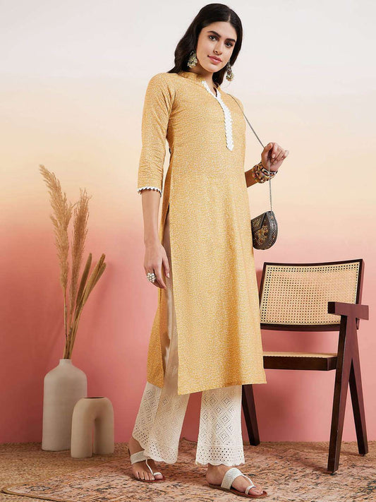 Women Ethnic Motifs Printed Regular Thread Work Pure Cotton Kurta with Palazzos