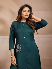 Women Floral Embroidered Thread Work Floral Kurta