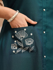 Women Floral Embroidered Thread Work Floral Kurta