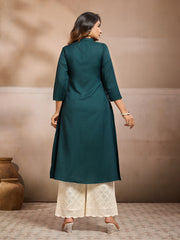 Women Floral Embroidered Thread Work Floral Kurta