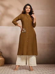 Women Floral Embroidered Thread Work Floral Kurta