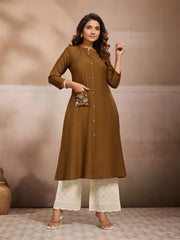 Women Floral Embroidered Thread Work Floral Kurta